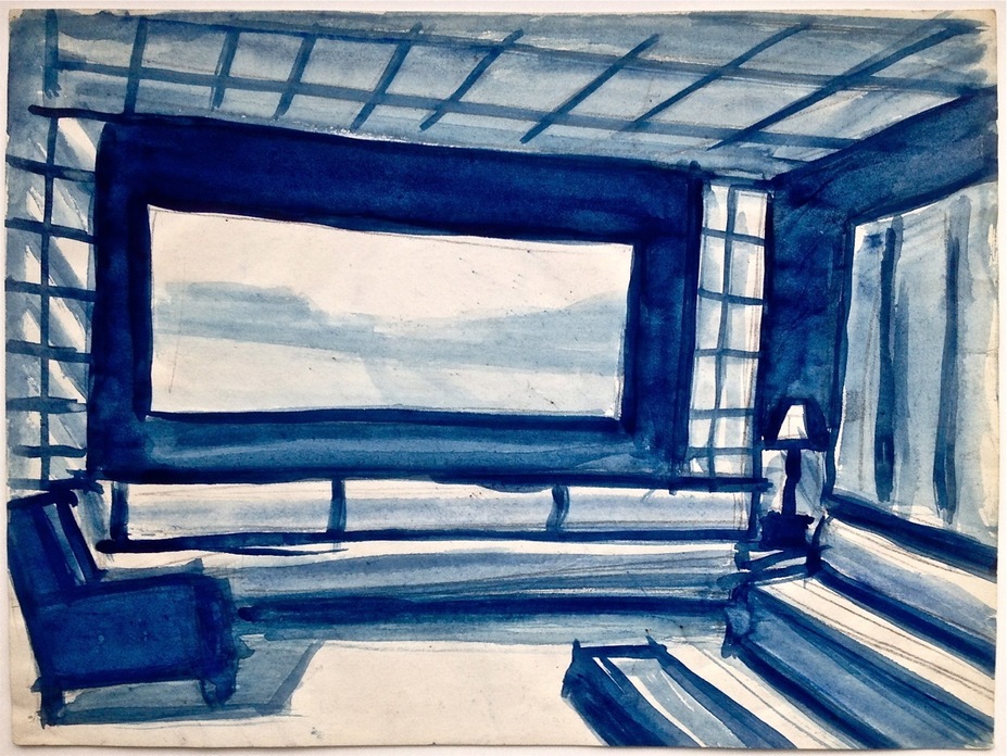 Robert G. Edelman        Art Consultant/Writer/Independent Curator     Interiors  Ink, watercolor on paper