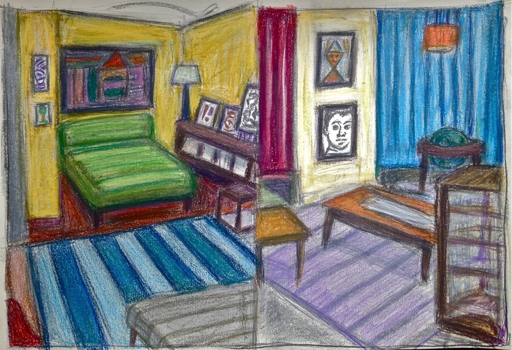 Robert G. Edelman        Art Consultant/Writer/Independent Curator     Interiors  Pastel, colored pencil on paper