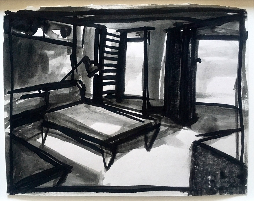 Robert G. Edelman        Art Consultant/Writer/Independent Curator     Interiors 90's Ink, graphite on paper