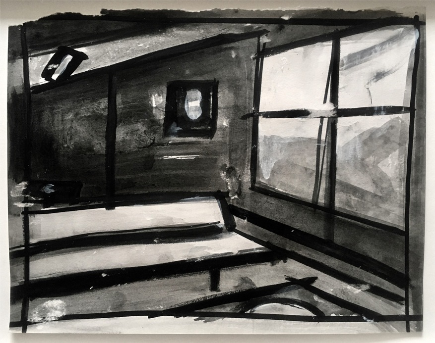 Robert G. Edelman        Art Consultant/Writer/Independent Curator     Interiors 90's Ink, acrylic, charcoal on paper