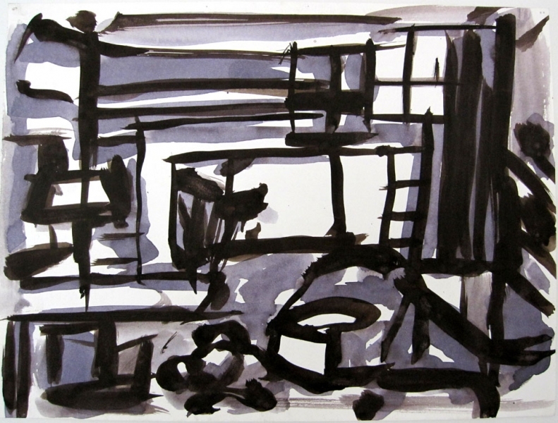 Robert G. Edelman        Art Consultant/Writer/Independent Curator     Interiors  ink, watercolor on paper