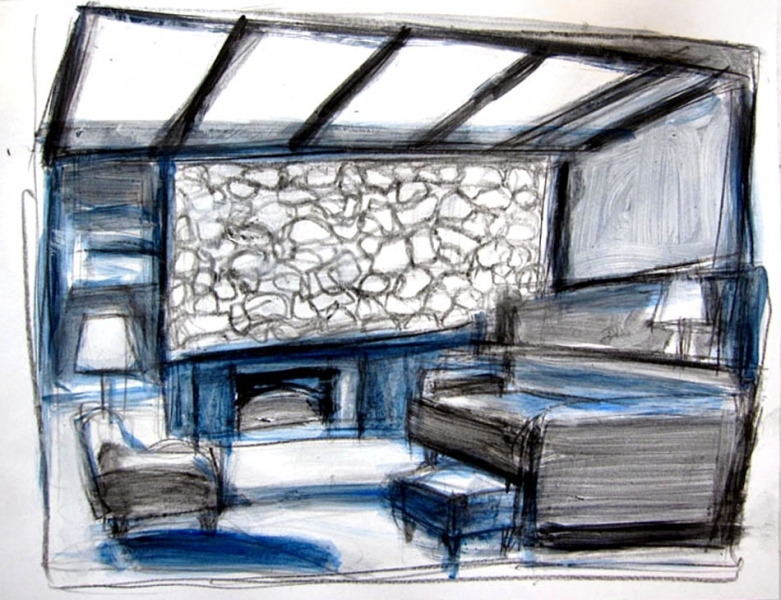 Robert G. Edelman        Art Consultant/Writer/Independent Curator     Interiors  acrylic, ink and graphite on paper