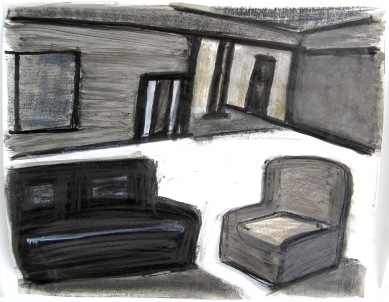 Robert G. Edelman        Art Consultant/Writer/Independent Curator     Interiors  ink, graphite on tracing paper