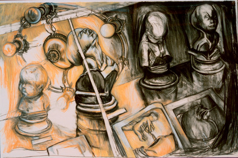 Rosemarie Bernardi Museum Studies Drawings Charcoal, Pastel