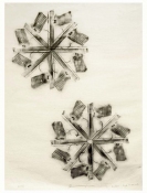 Rosemarie Fiore Studio Gun Rubbings graphite rubbing on Japanese silk tissue paper