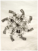 Rosemarie Fiore Studio Gun Rubbings graphite rubbing on Japanese silk tissue paper