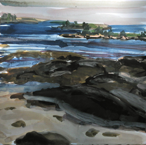 Roz Sommer Landscapes gouache on Arches paper