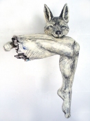 RUNE OLSEN Sculptures 2006 Graphite, masking tape, blue mannequin eyes, newspaper, 