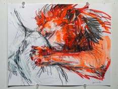 RUNE OLSEN Killer Cats and Asses Acrylic and graphite on Vellum