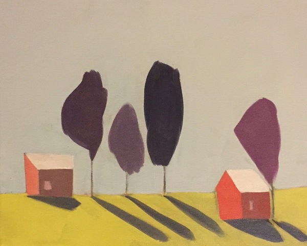 Four Trees and Two Barns