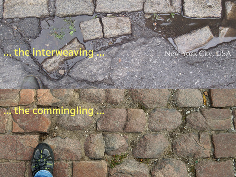Three Stones from Three Cities (collage) contingency dimensions and media vary