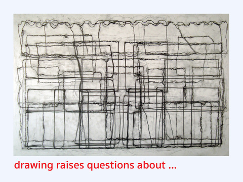 Granite Wall Drawing, LRG #13 – outline of all pieces contingency graphite on paper