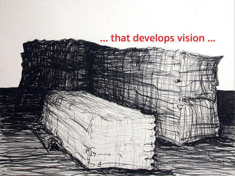 Three Blocks of Granite #3 – 20 tons contingency lithograph crayon on paper