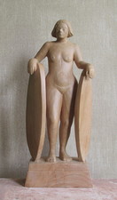 Sam Thurston Wood Sculpture - Figures and heads apple wood