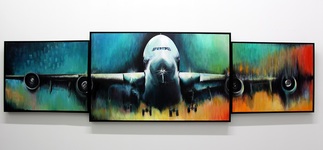 Сандра Вучићевић  HPN 2012 - Westchester County Airport - "BEYOND FLIGHT" Acrylic on canvas
