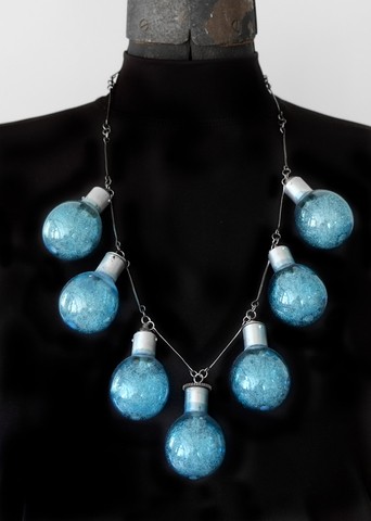 Sandy Johanson Photography Based Jewelry Sylvania Blue Dot Flashbulbs and sterling silver