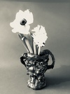  Bronze + Clay + Plexi Glazed Stoneware (with flowers)