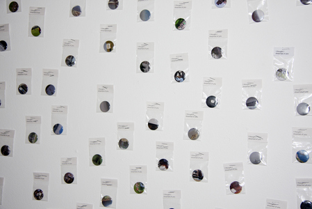 Sarah Iremonger I thought I dreamed of you 2009-10 Photographs printed as 1,500 badges, plastic bags, badge labels