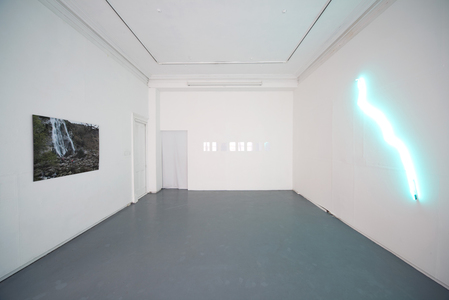 Sarah Iremonger I thought I dreamed of you 2009-10 Neon tubing, photograph mounted on PVC, pen on paper, wall mounted display holders