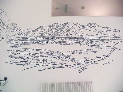 Sarah Iremonger Upside-down Mountains 2003 Wall painting