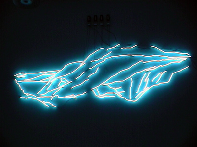 Sarah Iremonger Upside-down Mountains 2003 Neon tubing