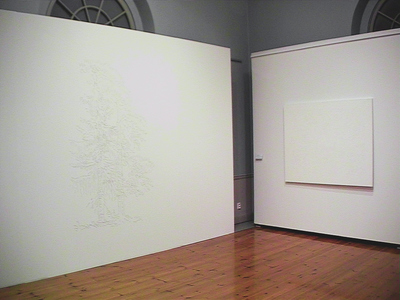Sarah Iremonger Lumpy Art History 2001-03 Wall drawing, household enamel paint on canvas