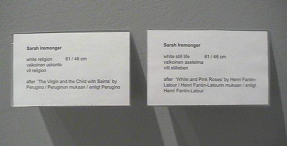 Sarah Iremonger Lumpy Art History 2001-03 