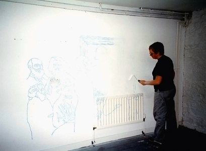 Sarah Iremonger Murals 2000-02 Acrylic paint on wall / performance