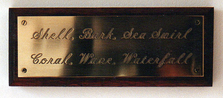 Sarah Iremonger from effect to ideology and back again 2000 Brass and mahogany plaque