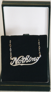 Sarah Iremonger Nothing & The Quandary of Painting 1998-2003 Silver identity necklace, jewellery box