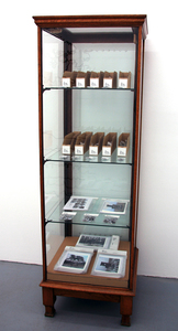 Sarah Iremonger The Hunting Box Party 2003-21 Display case, photographs printed as cards and badges, envelopes, plastic bags, card and badge labels