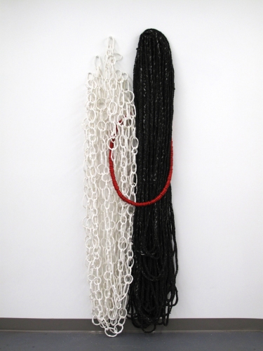 Sarah McDougald Kohn 2011 Cotton cord, plaster gauze, cotton jersey, ink, oven-bake polymer clay, acrylic paint, & wire