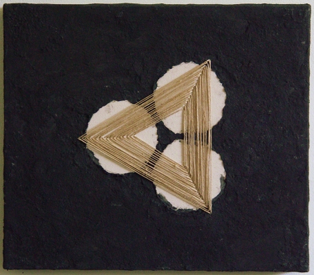 Sarah McDougald Kohn 2006 & Older Paper pulp, graphite, paint & string on canvas