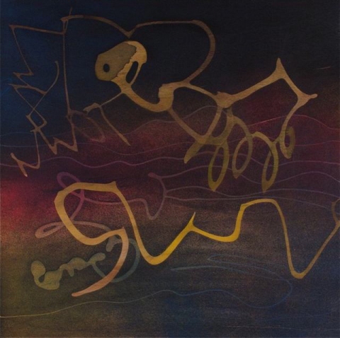 Common Descent Evolution 2 rubber cement, inks, paint