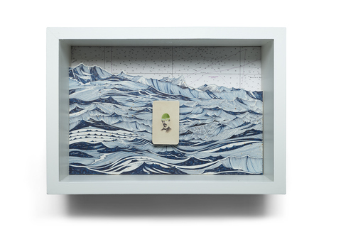 SCOTT KELLEY  OR, THE WHALE Ink and gouache on paper, mounted to wood