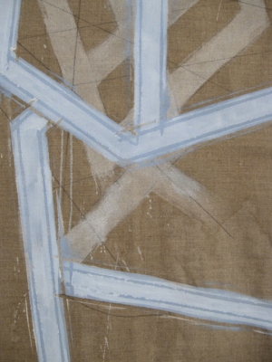 SHARON L. BUTLER 2012 pigment, binder, pencil on unstretched linen