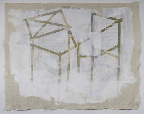 SHARON L. BUTLER 2013 Pigment and silica binder, pencil, on unstretched canvas