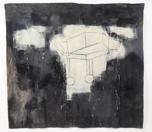 SHARON L. BUTLER 2014 Pigment, binder, pencil, unstretched canvas