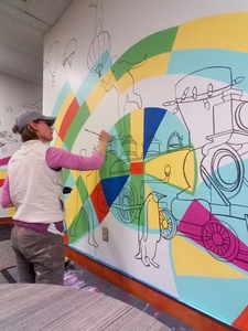 Shawn Turung                            multi media fine art Murals south wall and west wall