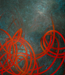 Shawn Turung                            multi media fine art Infinity Series turquoise pigmented plaster on board