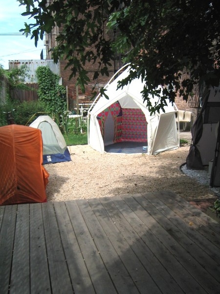 Sheila Ross - Visual Artist, Potter, Arts Educator Yurt City Prefab yurt, tents, digital prints on vinyl, wood