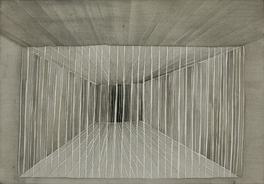  "Piles, cages, coils" 2009-2010 gouache, pencil on paper