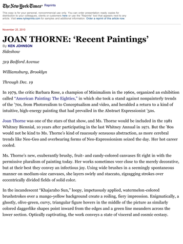 Sideshow Joan Thorne 