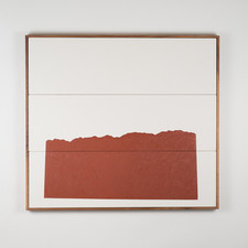 STEUART PITTMAN NEW Oil and acrylic on cotton triptych with walnut frame