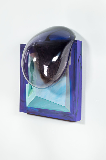 Steve DeFrank Current Work Casein, blown glass, wood panel