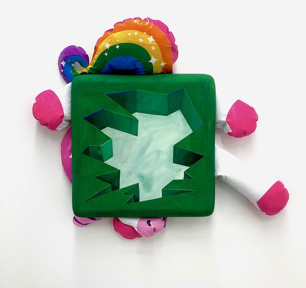 Steve DeFrank Current Work Casein, vinyl unicorn, polyfill, polymer clay , clayboard