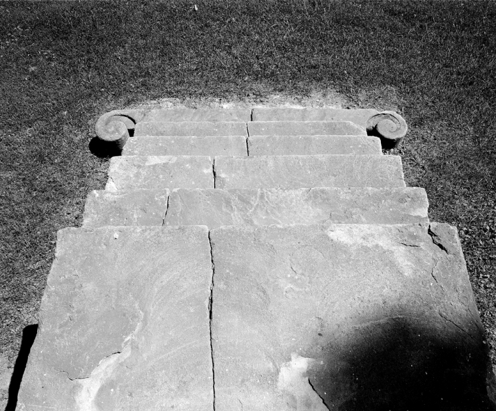 Front Steps of Ellwood Manor, U.S. Civil War Sites I B&W Film 2001
