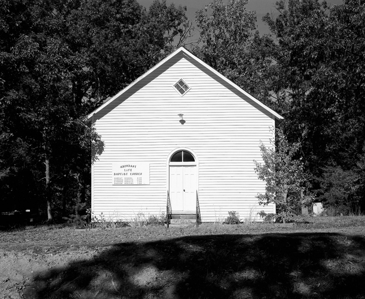 Abundant Life Baptist Church on the Road General Stonewall Jackson Traveled to Culpeper, Virginia U.S. Civil War Sites I B&W Film 2001