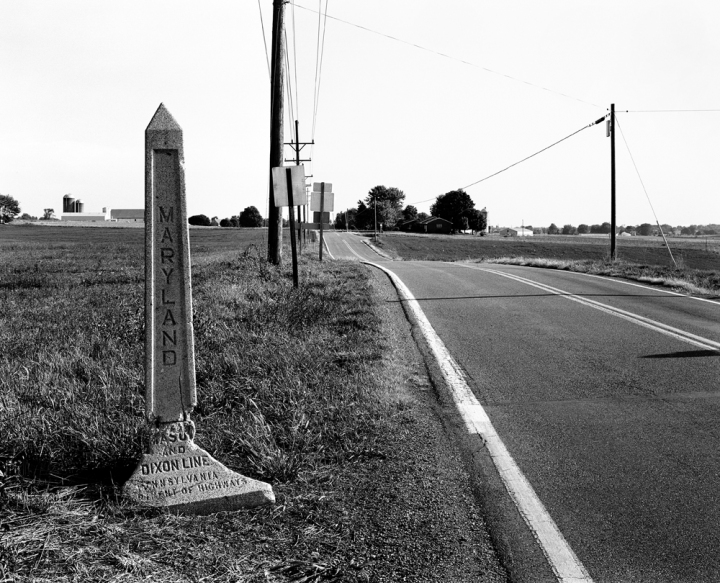 The Mason & Dixon Line at Route 63, Pennsylvania U.S. Civil War Sites I B&W Film 2001