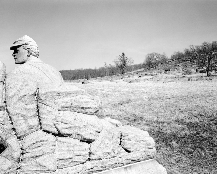 At the Base of Little Round Top, Gettysburg U.S. Civil War Sites I B&W Film 2001